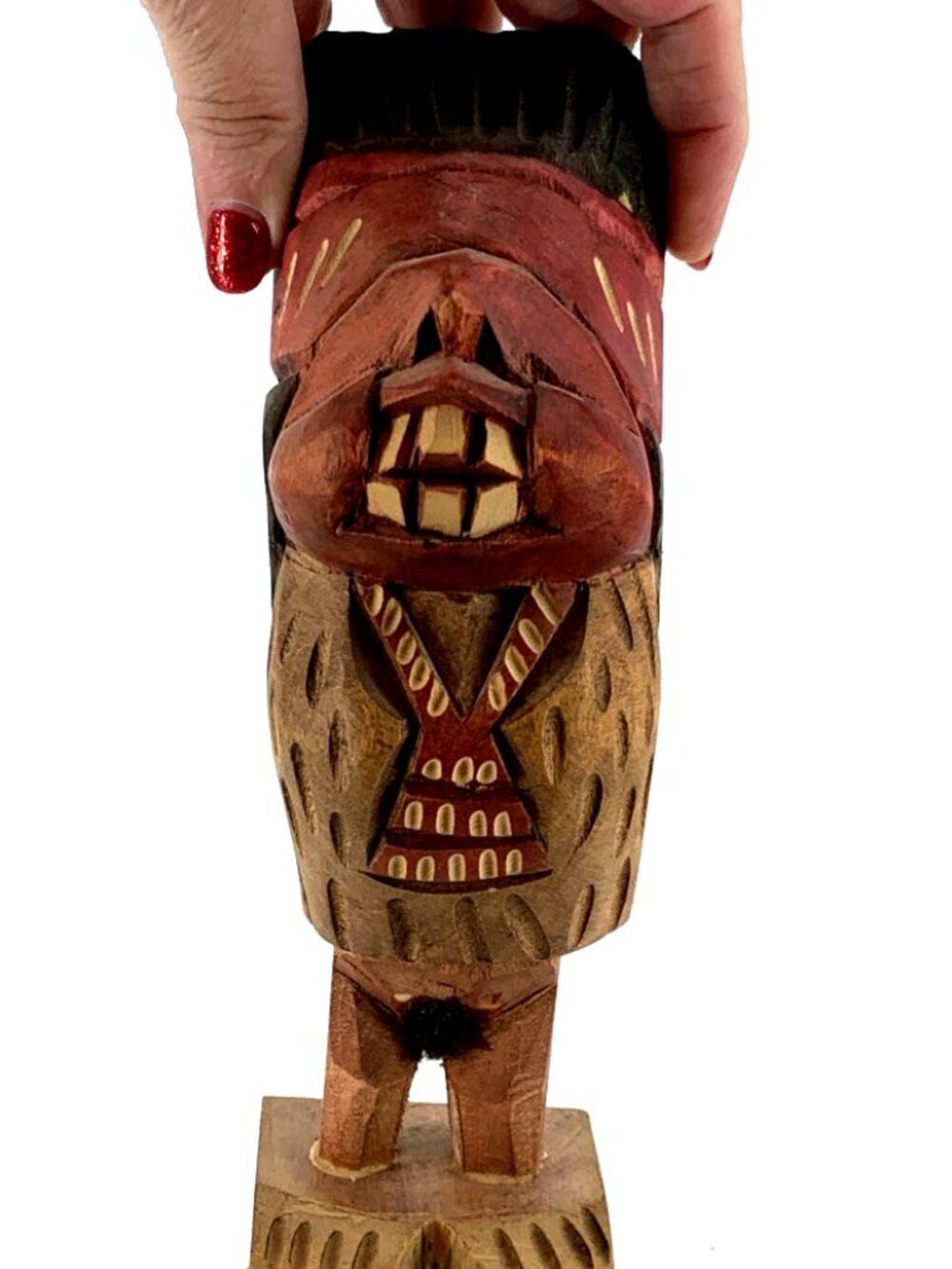 Chile Indio Picaro Traditional Wooden Statue Adult themed 9" Pop-Up Recuerdo - Picture 5 of 8